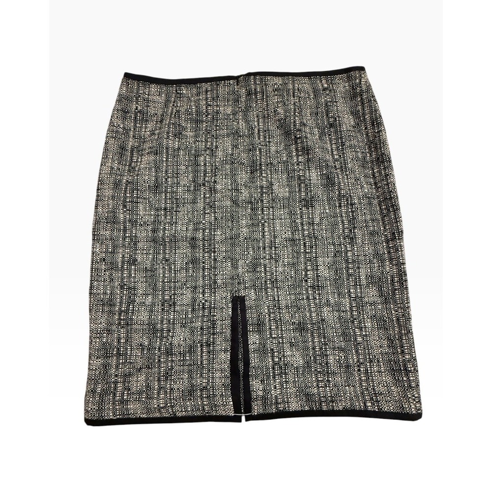Talbots NWT Pencil Skirt Black White Tweed Grosgrain Trim Size 16 Classic Preppy - Picture 2 of 8